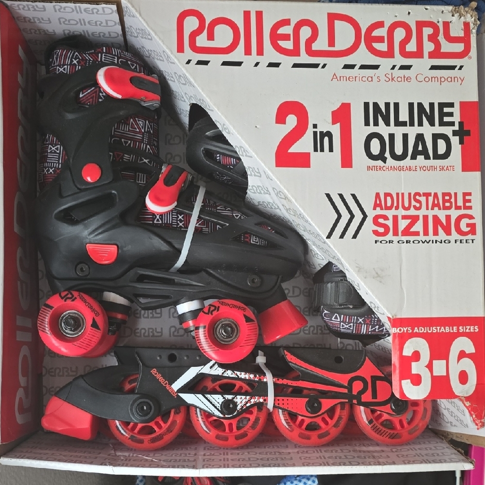 Black and Red Adjustable Skates